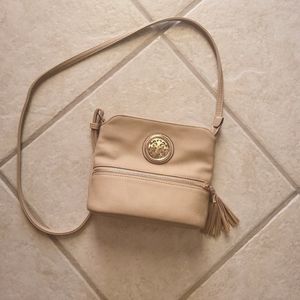 Beige Crossbody with Gold Embellishments